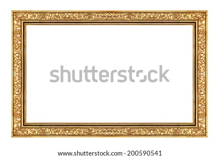vintage rose gold frame isolated on white background, with clipping path 