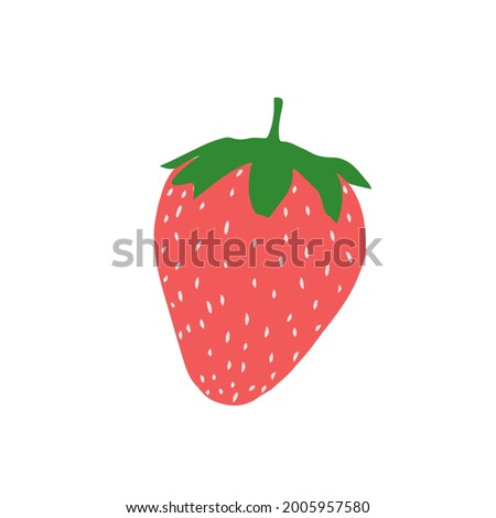 Doodle vector hand drawn strawberry. Healthy meal, berries, gardening, nutrition, strawberry farm, menu, ingredient. Design element for typography and digital use.