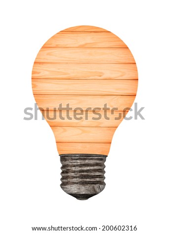 Wood Light bulb idea conceptual template for your design