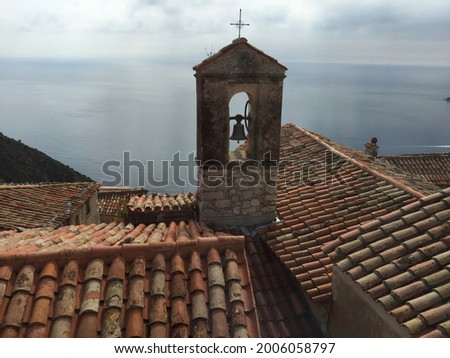 Bell Tower Overlooking the Cote Mediterranean  Royalty-Free Stock Photo #2006058797