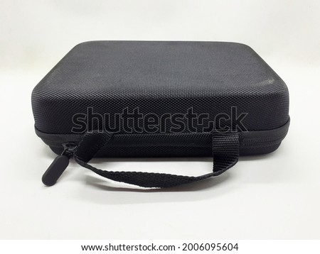 Sport Action Camera and Accessories in White Isolated Background