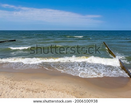 Sea landscape with line of horizon. Nature background
