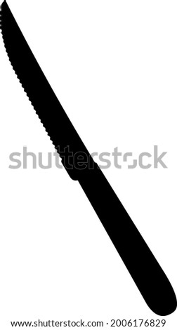 Vector illustration of black silhouette of a kitchen knife