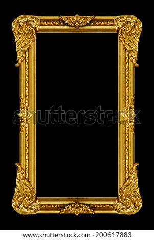 Ornament elements, vintage gold frame
