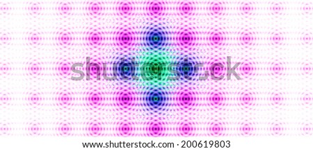 Abstract fractal background with a detailed pink, purple and blue colored chain-like dot pattern and with a colorful center and all against white color