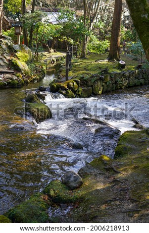 Scenery of the riverside flowing through the precincts of Kamigamo Shrine