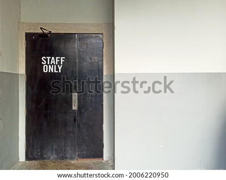 Door staff only high resolution image