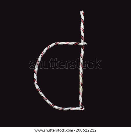 letters of the alphabet of the rope on a black background