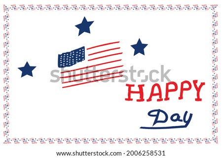american flag, stars, inscription, frame. on a white background.vector.print, invitation cards, greeting cards.the file being edited