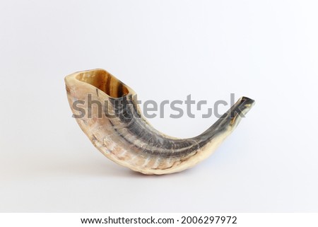 shofar (horn) isolated on white. rosh hashanah (jewish holiday) concept . traditional holiday symbol. Royalty-Free Stock Photo #2006297972