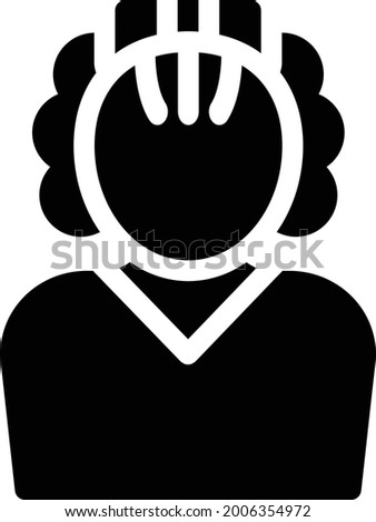 hair with white background. hair is a symbol of professtion .glyph flat icon.