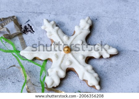 Decorative Christmas cookies, close up