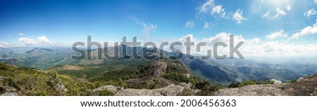 Beautiful mountain view at the top of Papagaio's Peak, in Serra do Papagaio's State Park. Aiuruoca, Minas Gerais, Brazil Royalty-Free Stock Photo #2006456363