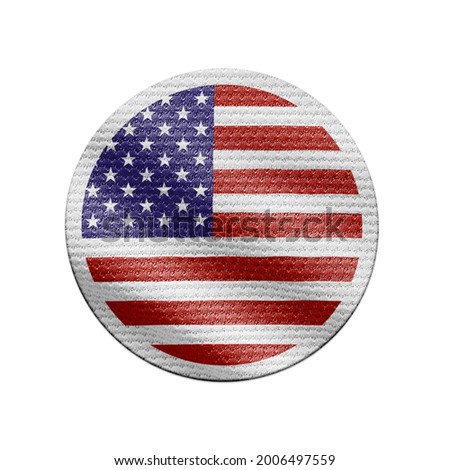 United States flag isolated on white with clipping path. America flag frame with empty space for your text. National symbols of American.
