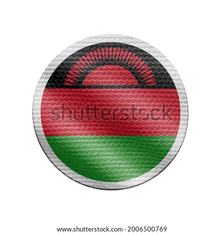 Malawi flag isolated on white with clipping path. Malawi flag frame with empty space for your text. National symbols of Malawi.