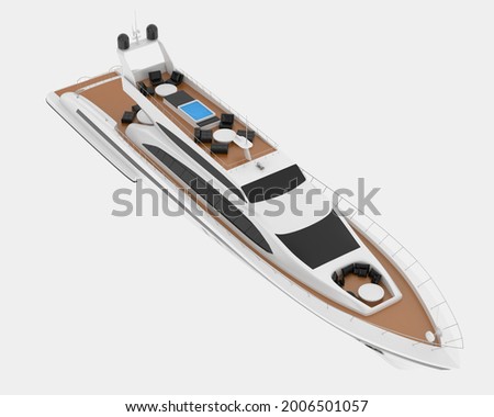 Luxury yacht isolated on background. 3d rendering - illustration