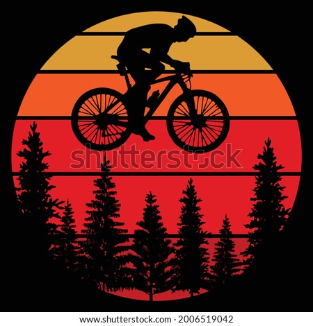 Retro cycling vector vintage graphic t-shirt design template