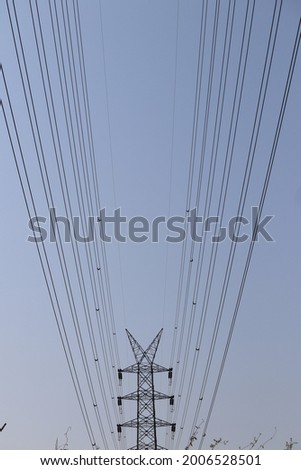 High tension wires in the sky