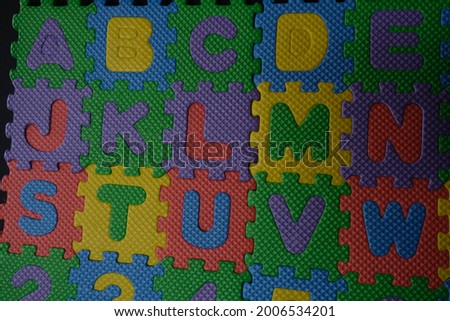 Close up Colorful alphabets puzzle 