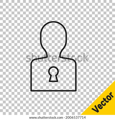 Black line Solution to the problem in psychology icon isolated on transparent background. Key. Therapy for mental health.  Vector