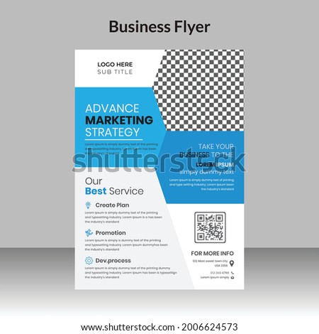 Corporate business flyer design and digital marketing agency brochure cover template with photo Free Vector