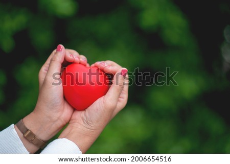 female hand in the shape of a love heart Satisfaction Concept