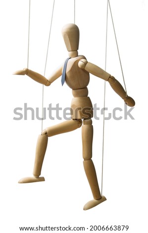 Control. Marionette on the strings. Business concept.  Royalty-Free Stock Photo #2006663879