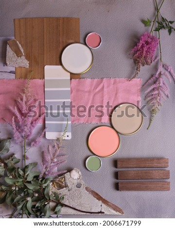 color palette mood board for interior design and decor 