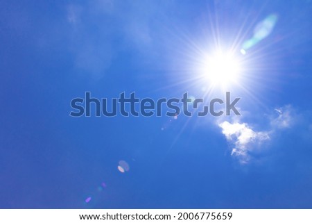 Blue sky and sun in early summer Royalty-Free Stock Photo #2006775659