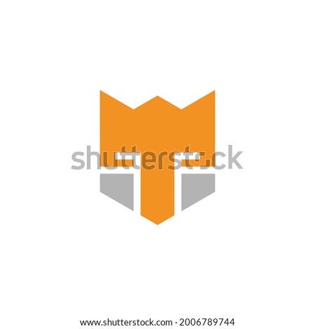 Flat Fox Head Logo design vector