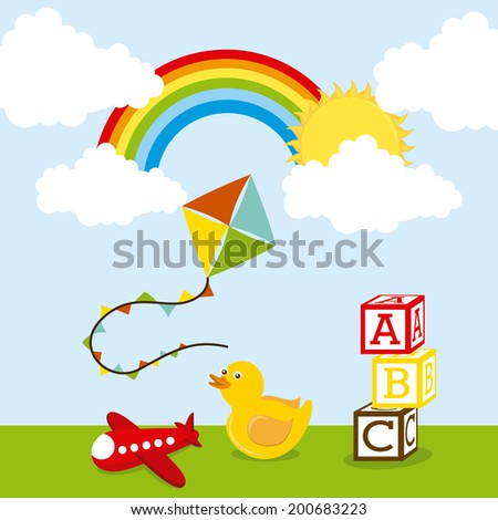 toy design over sky background vector illustration