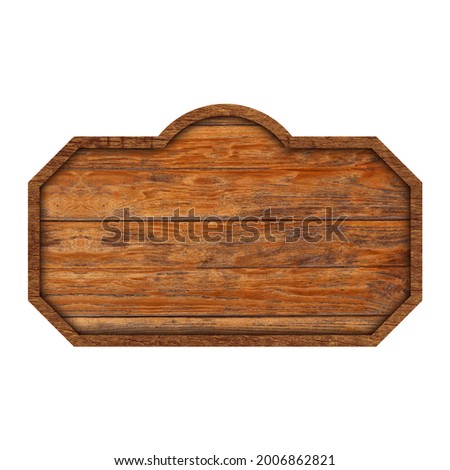 Wooden sign boards or frame wood isolated on white background. Object with clipping path