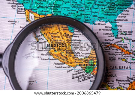 Mexico on map travel background texture