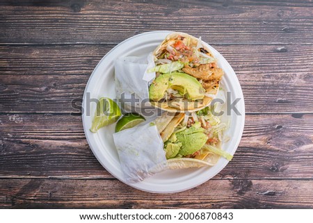 Fish and Shrimp Tacos on a Plate