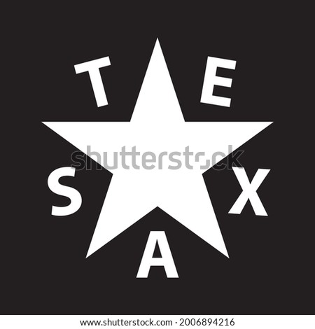 Texas With Star design. Texas t-shirt design.