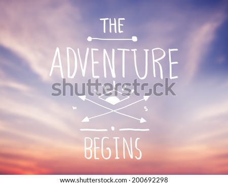 Bright Pink Sky with Adventure Quote