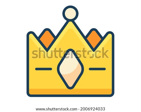 premium quality crown single isolated icon with filled line style vector illustration