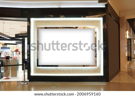 Advertising poster board inside department store