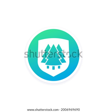 tree protection vector icon with a shield