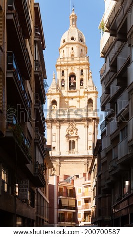 Bell tower of Cathedral de Santa Maria. Murcia, Spain
