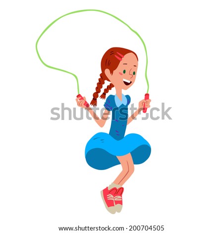 Illustration of jumping rope girl