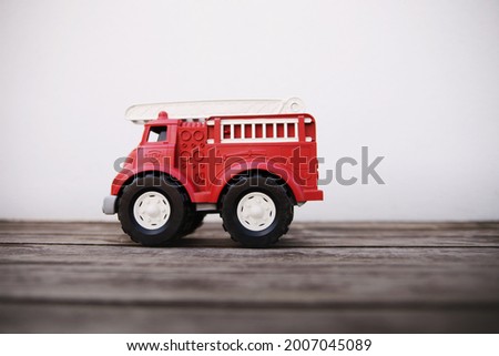 toy fire truck on a white background