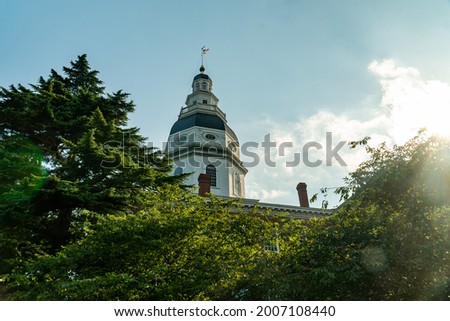 The state capitol building of Maryland on a bright summer day - Annapolis, MD