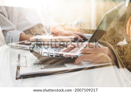 Data Search Technology Search Engine Optimization. man's hands are using a computer notebook to Searching for information. Using Search Console with your website.