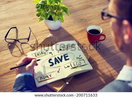 Businessman with Energy and Environmental Concept Royalty-Free Stock Photo #200711633
