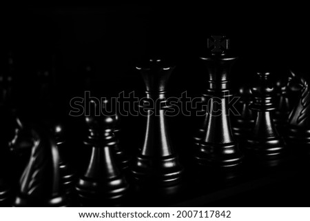 business game competitive strategy with chess board game with blur background, soft focus, selective focus