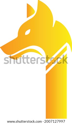 I Letter Logo, Wolf Icon Logo Vector