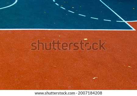 Geometric background. Basketball court. Orange and blue