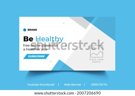 Medical healthcare web banner template and video thumbnail. Editable promotion banner design. Dental hospital clinic social media layout Royalty-Free Stock Photo #2007206690
