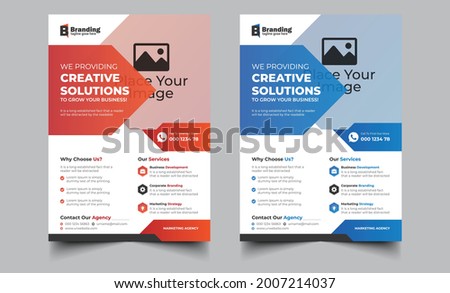 corporate Business Flyer design layout space for photo background